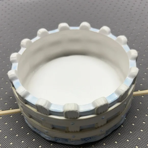 Vintage Yankee Candle Ceramic Holder White Fence Farmhouse Decor - Picture 7 of 7